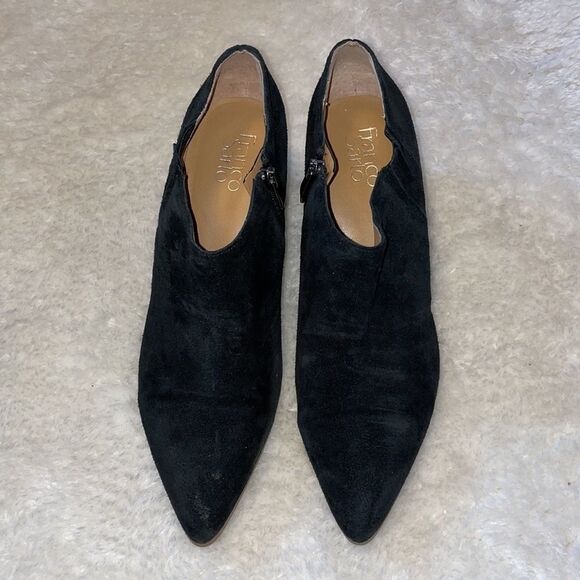 Franco Sarto Takoma Black Suede Ankle Boots Size 9 - Picture 3 of 6